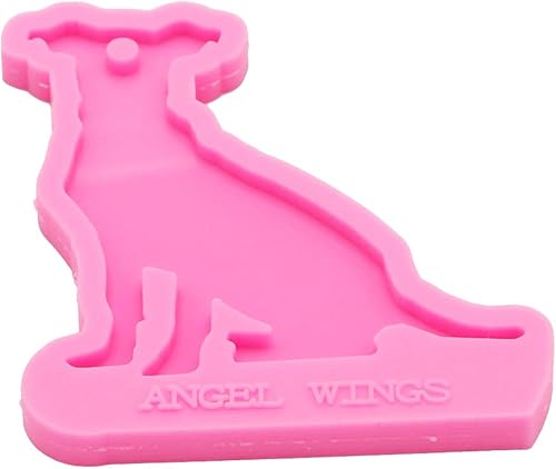 Miniatura 6 de Brillante brillante forma de Wolfhound Epoxy Craft llavero de silicona estilo perro molde de arcilla polimérica DIY collar resina resina epoxi molde