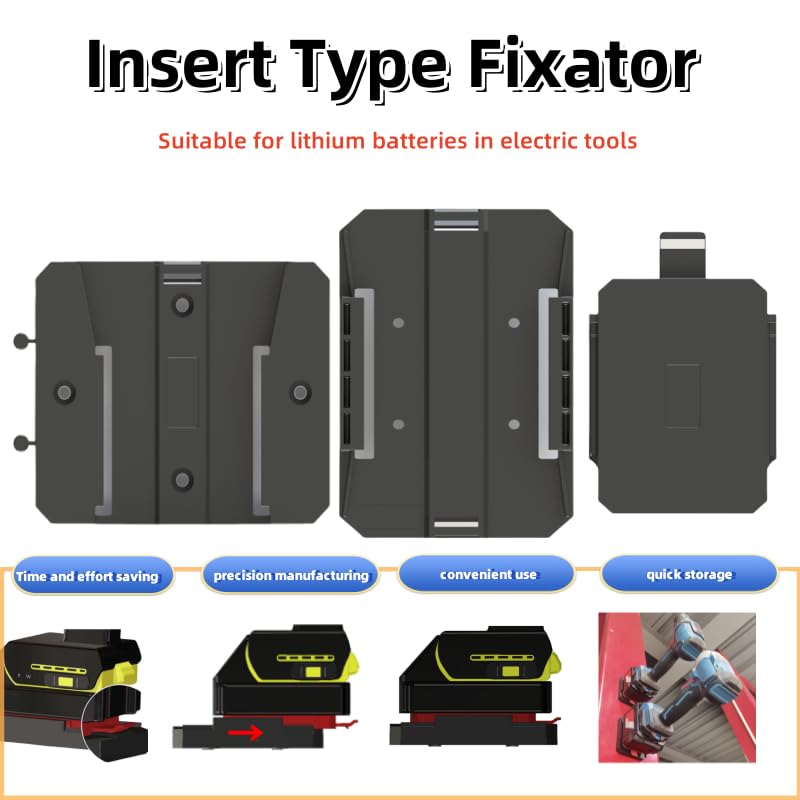 Magnetic Battery Holder Wall Mount for Power Tools - Universal Adapter Plate with Storage Hanger, Compatible with Milwaukee M18/DEWALT 20V/Makita 18V Lithium Batteries
