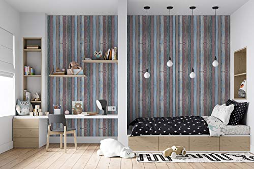 Image of DWELLSINDIA Verticle Wood Self Adhesive Wallpaper Waterproof, Scratch Resistant, Laminated 41x244 CM