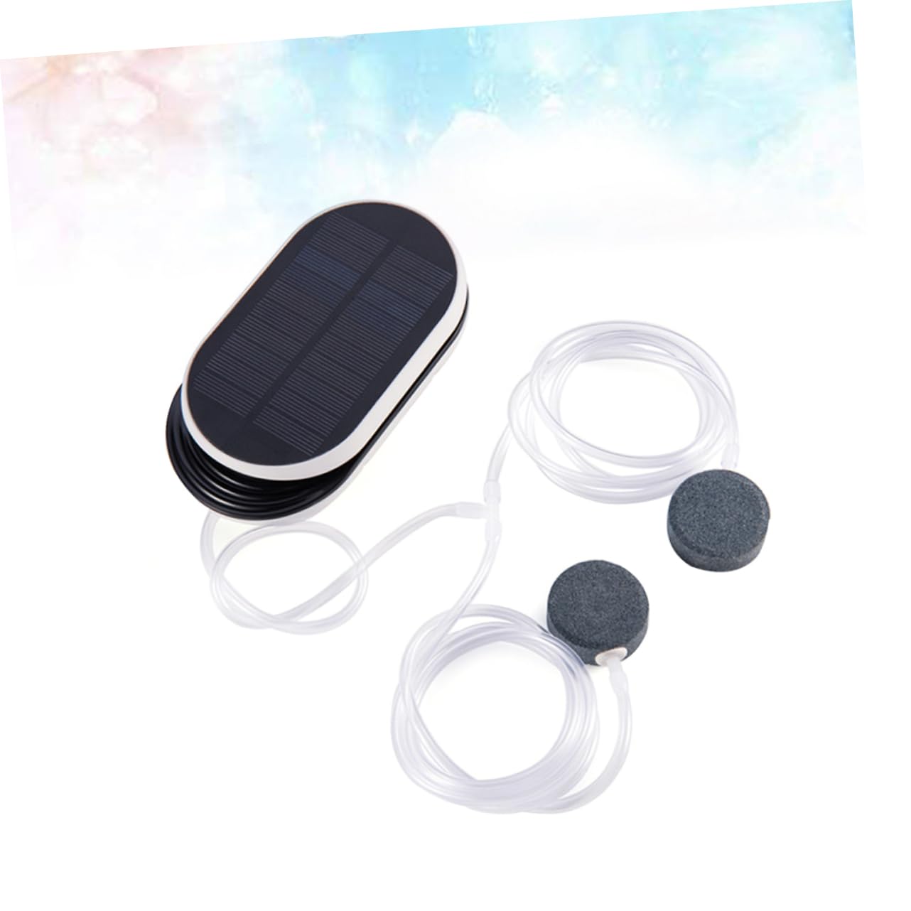 POPETPOP Bomba de Aire para Acuario Solar Portátil 3 Configuraciones de Funcionamiento Silencioso, Capacidad 3600mah, Material Plástico para Pesca al Aire Libre