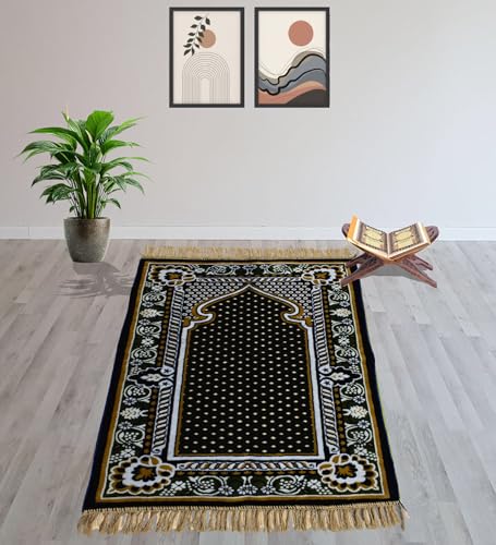 Image of Janamaz Prayer Mat - Turkey Soft Velvet Namaz Mat | Premium Aasan for Daily Salah, Janimaz Namaz, Comfortable & Durable Prayer Mat | 44x27 Inch, (10)