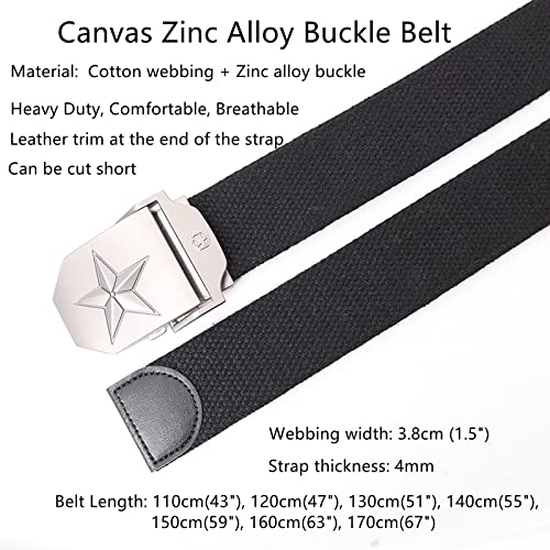 Belts for men Braided Belt,Belts for men women, Heavy duty tactical military canvas belt with alloy buckle, 2 pack4