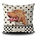 BAGEYOU Housse de coussin PitBull avec collier Motif chien à pois 40,6 x 40,6 cm