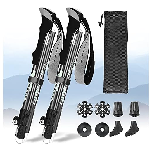 Punvot Bâtons de Marche Pliable, Baton de Marche Randonnée, Bâtons de Randonnée Pliables Absorbant les Chocs, Bâton de Marche en Aluminium Réglable 30 à 110cm, pour Trekking/Camping/Randonnée/Pédestre