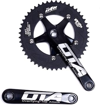 48T Single Speed Bicycle Crankset Chainwheel 170mm Crank Arms 130 BCD 5 Arm Crank Chainwheel Fixie Crankset for Single Speed Bike, Fixed Gear Bicycle, Track Road Bike
