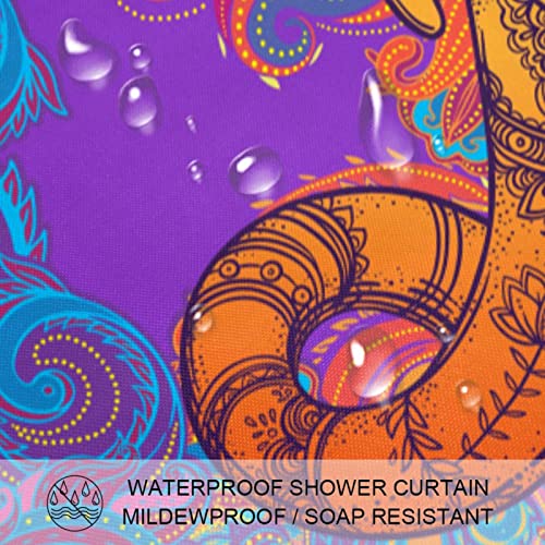 Rideau de douche imperméable éléphant 168x183 cm avec crochets - 4