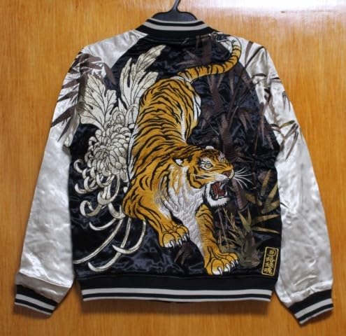 Amazon.co.jp: 絡繰魂 粋S284020信長の虎総刺繍リバーシブルスカジャン