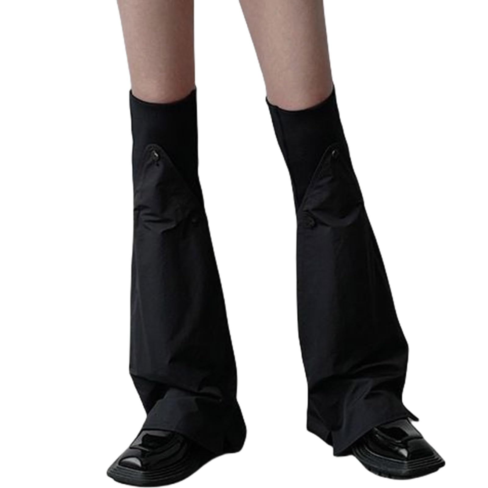 ZBIianxer Punk Grunge Flared Leg Warmers Japanese Women Punk Contrast Color Over Knee Long Socks Boot Cuffs Leg Covers Streetwear
