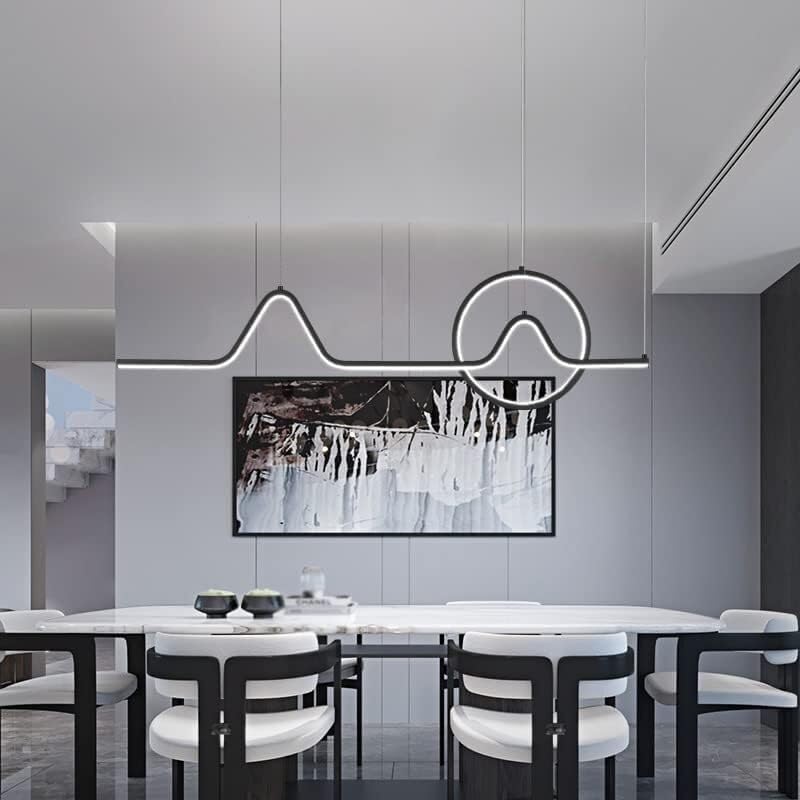 Plafonnier LED linéaire or à intensité variable pour salle à manger