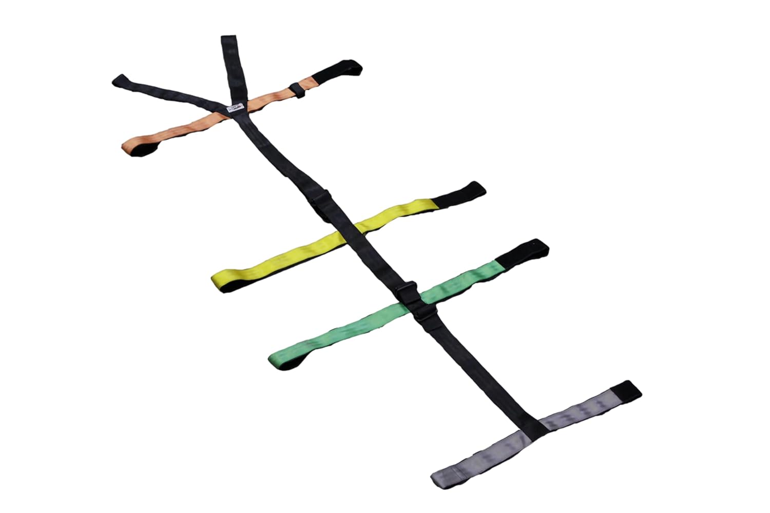 Kemp USA 10-Point Spine Board Patient Immobilization Strap System Color-Coded EMS Spider Straps Heavy Duty Nylon Hook and Loop Backboard Transport Restraint Set