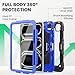 SEYMAC for iPad Pro 11 Inch Case M5 2025 / M4 2024, Heavy Duty Shockproof Protective Case with Screen Protector, 360° Rotating Stand, Hand/Shoulder Strap and Pen Holder, Blue