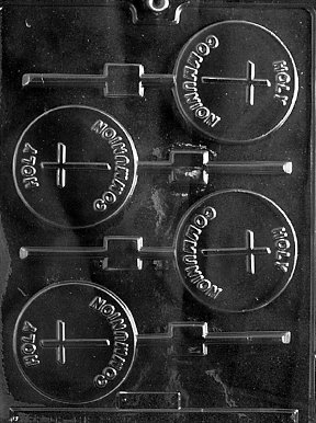 Cybrtrayd Moule à sucettes religieuses pour communion Moule à chocolat transparent