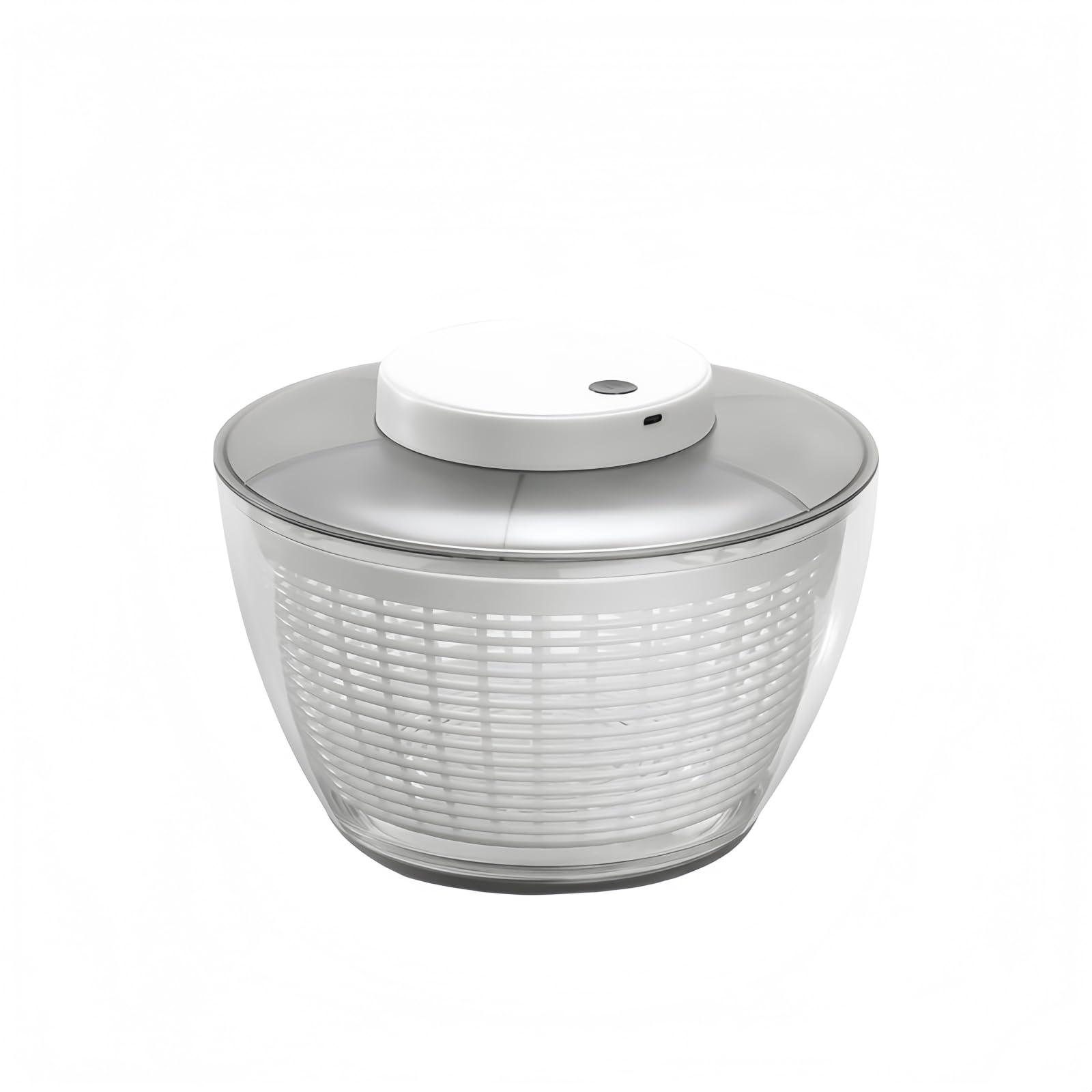 Generico Strizza Insalata, Lava Insalata centrifuga,Centrifuga per Insalata 4,5L/6L Elettrica USB Lattuga Spinner Cleaner con Ciotola per l'essiccazione di Verdure (6L) Bianca Rotondo