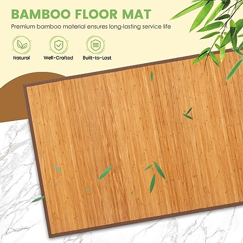 Tapete de Bambú Giantex 5’ x 8’ con Antideslizante miniatura 4