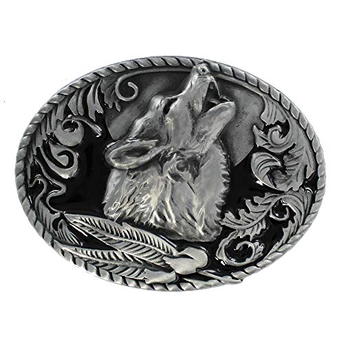 eeddoo® Gürtelschnalle - Heulender Wolf - Western - Biker Buckle (Buckle...