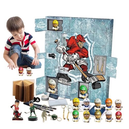 Weihnachts-Adventskalender | 24 Eishockey-Figuren im Festdesign | Festliche Deko-Figuren für Sportfans | für Weihnachtsfeiern & Festivitäten Weihnachts-Adventskalender | 24 Eishockey-Figuren im Festdesign | Festliche Deko-Figuren für Sportfans | für Weihnachtsfeiern & Festivitäten