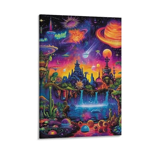 Impression sur toile planète de rêve 50x75cm tableau décoratif moderne pour mur