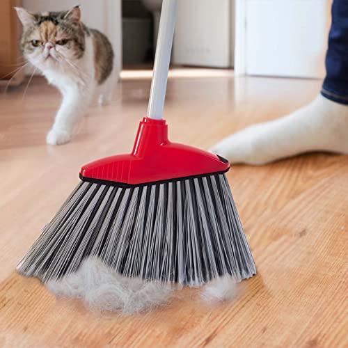 Heavy-Duty Outdoor Broom Upgraded Strong Bristles Wide Angle Brooms, Adjustable Long Commerical Handle, Great For Garden Patio Kitchen Toilet Hair Sweeper #TOP5