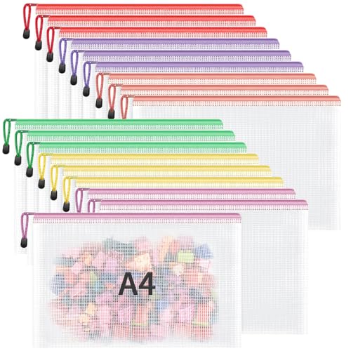 Bolsas de plástico para archivos A4 impermeables y herméticas con cremallera de colores