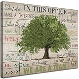 Inspirational Quotes Wall Art Prints Motivational Sayings Wall Decor Rustic Green Tree Picture Posters Framed Canvas Wall Décor for School Office Classroom College Decoration, 16x24 Inch
