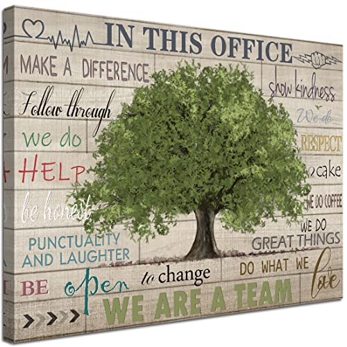Inspirational Quotes Wall Art Prints Motivational Sayings Wall Decor Rustic Green Tree Picture Posters Framed Canvas Wall Decor for School Office Classroom College Decoration, 16x24 Inch