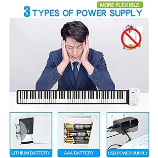 YONGCHY Mini Clavier Piano, 88-Key Main Piano Roll Piano Portable Deux Haut-Parleurs Bluetooth Support Connexion Intégré Batterie Rechargeable Au Lithium Pliant Clavier De Piano - Les Beatles, Paul McCartney, John Lennon, RIngo Starr, George Harrison YONGCHY Mini Clavier Piano, 88-Key Main Piano Roll Piano Portable Deux Haut-Parleurs Bluetooth Support Connexion Intégré Batterie Rechargeable Au Lithium Pliant Clavier De Piano – Image 3