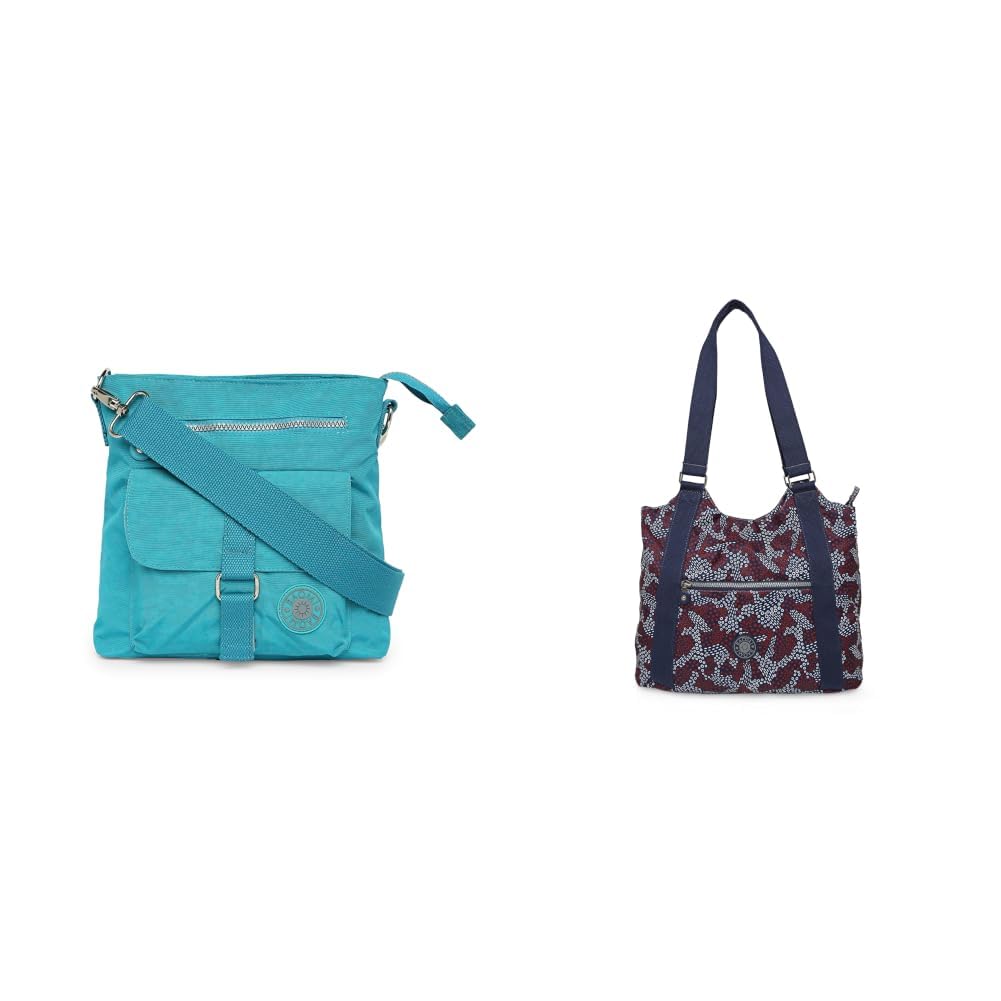 Crinkle Range Blue Soft One Size Shoulder Bag + Crinkle Range Blue & Red Soft One Size Handbag-image-8