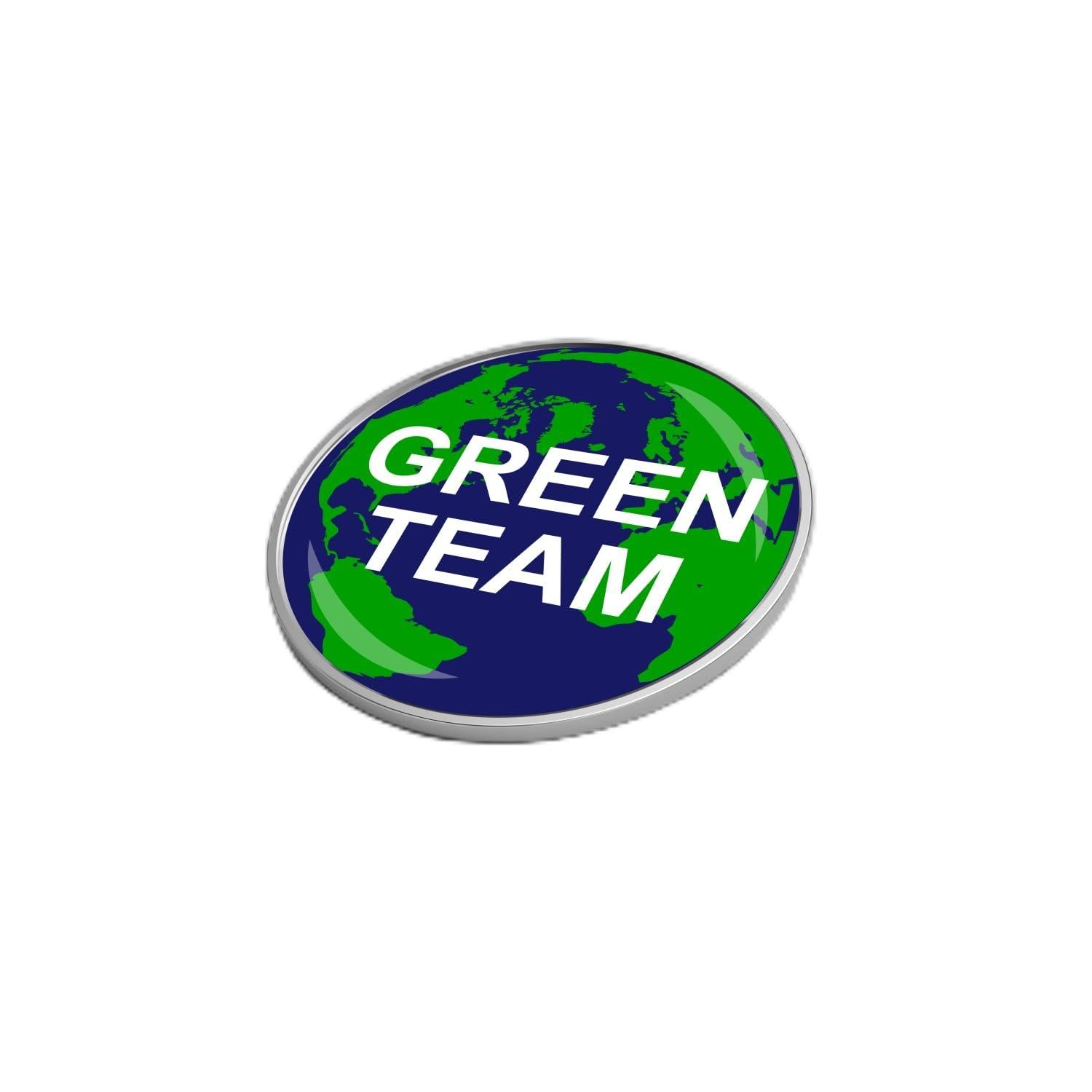 Green Team Earth Design Metal Badges, Pack of 6