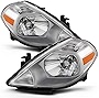 ACANII - For 2007 2008 2009 2010 2011 2012 Nissan Versa Chrome Headlights Headlamps Assembly Set Driver & Passenger Side