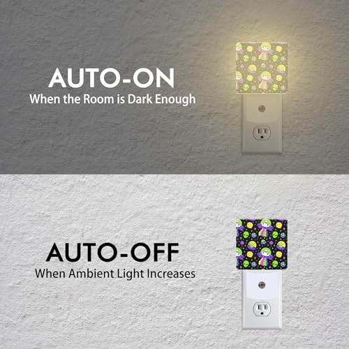 Image of Alien and Cat Night Light,Plug into Wall with Dusk to Dawn Light Sensors,LED Nightlights for Bedroom,Bathroom,Kitchen,Hallway,Room Decor for Boys Girls Women Men