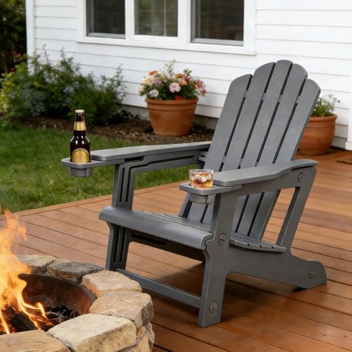PURPLE LEAF Adirondack Chair HDPE All-Weather Outdoor Fire Pit Chair