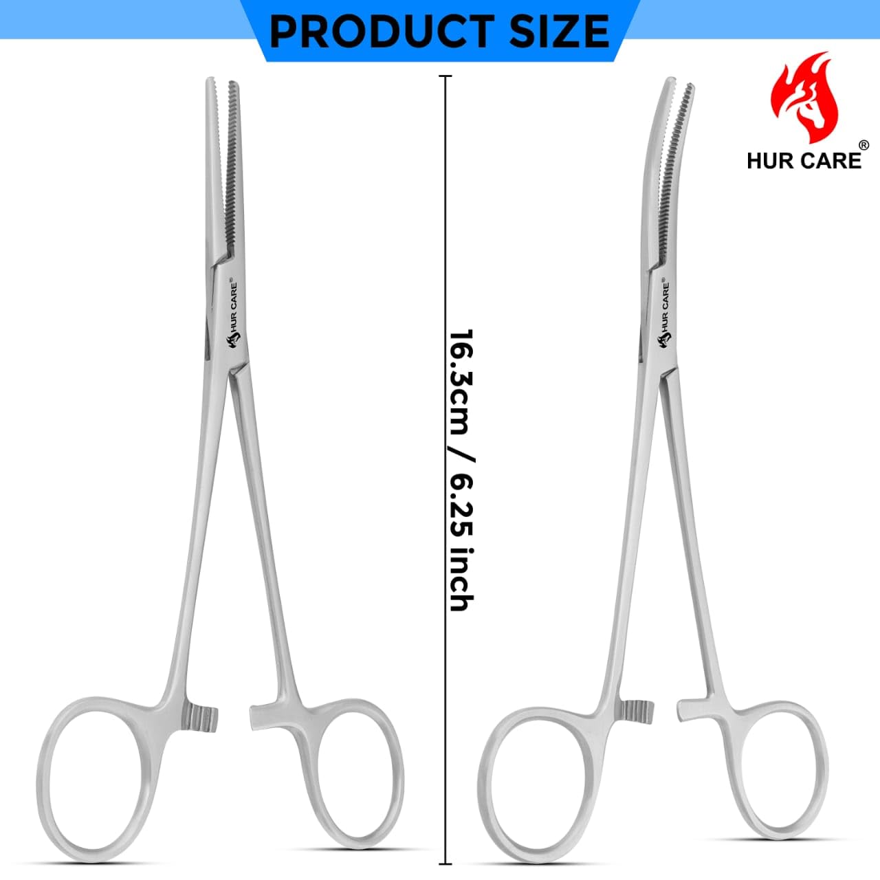 2 Pcs Stainless Steel Self-Locking Fishing Forceps Locking Pliers Piercing Pliers Suturing Piercing Clamp with Powerful Serrated Jaw Multipurpose Pincers for DIY Crafting Pet Grooming (16.3 cm) (2) - Image 2
