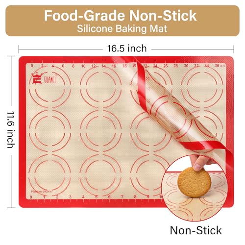 2 Pack Silicone Baking Mats, 11.6" x 16.5" Each, 0.7mm Thick, Food Grade Non-Stick Reusable Baking Mats & Baking Sheet Liners for Cookies, Macarons, Bread, Pizza & Pastry - Image 2