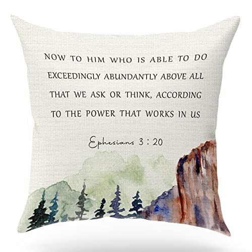 Scripture Sayings Throw Pillow Cover Cushion Case, Christian Religious Decor Gift, Scripture Art, Bible Verse, Church Gifts, Sofa Bed Living Room Porch Decoration, 18X18 Inch(Gms222) #TOP7