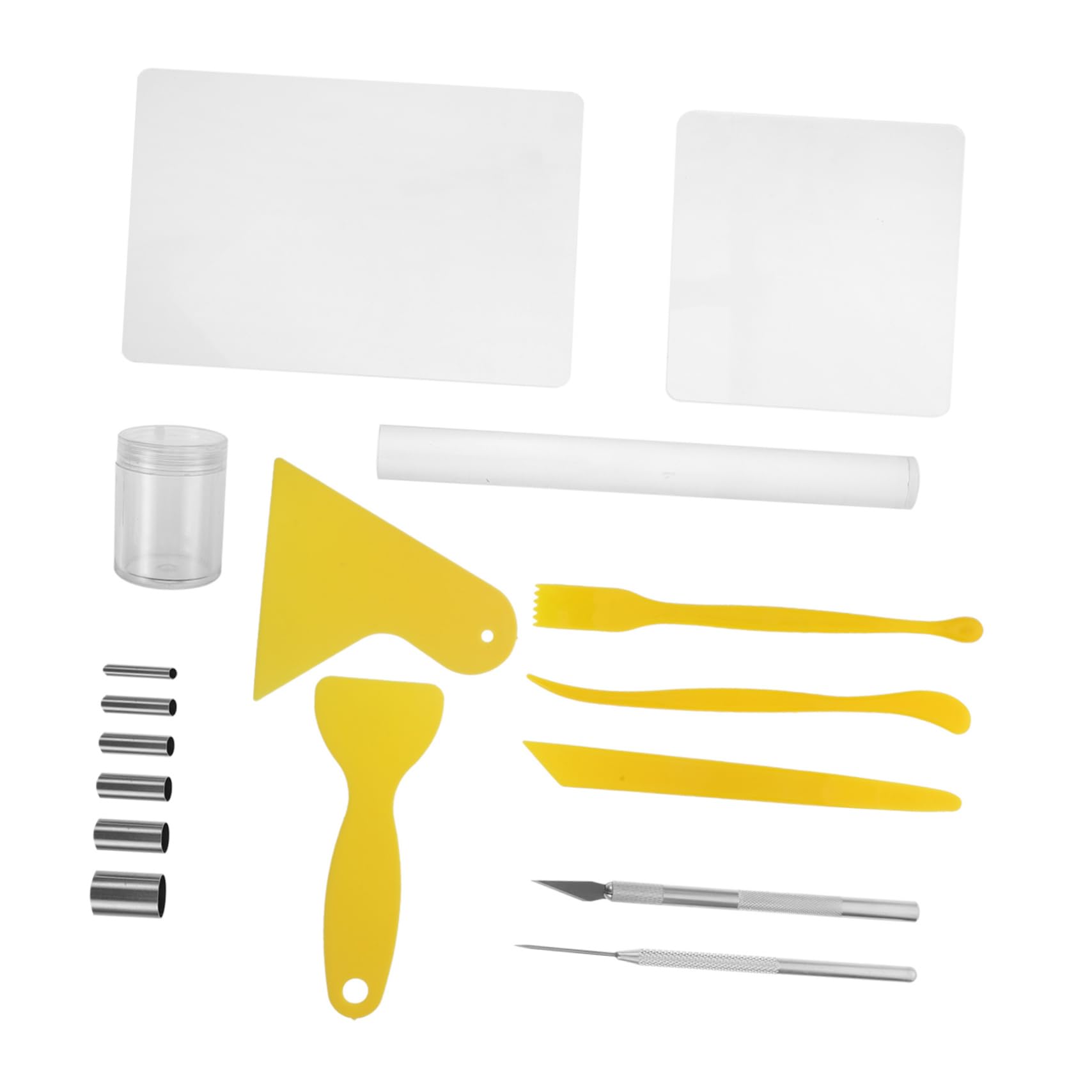 Angoily Set Strumenti per Modellare Argilla per Scolpire 17 Pezzi | Acrilico, Plastico e Acciaio Inox, Uso per Scultura in Argilla, Adatto a Bambini