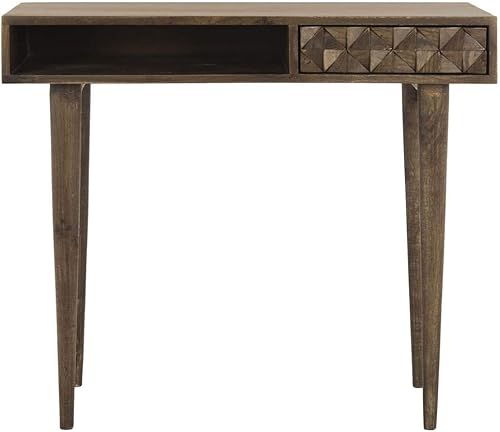 Safavieh Escritorio moderno de 1 cajón marrón nogal Zinnia en casa