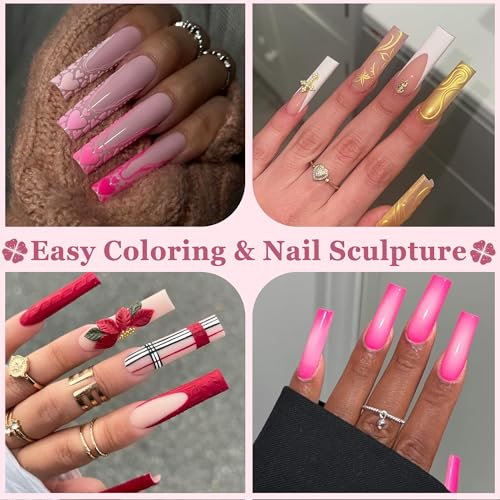 Image of Luckyfairy XXL No C Curve Square Flat Nail Tips, 240pcs Extra Long Straight Tapered Acrylic Gel Fake Nails, Matte Full Cover Clear Press on for Extension Manicure Home DIY 12 Sizes Gelly Tips