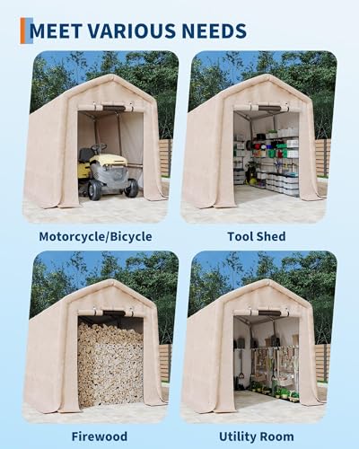 Image of 7X12 ft Heavy-Duty Portable Outdoor Storage Shed