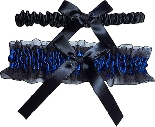 VALICLUD 1 Conjunto Decorações de Casamento Ligas De Noiva Lace Ligas Perna (Preto Azul)