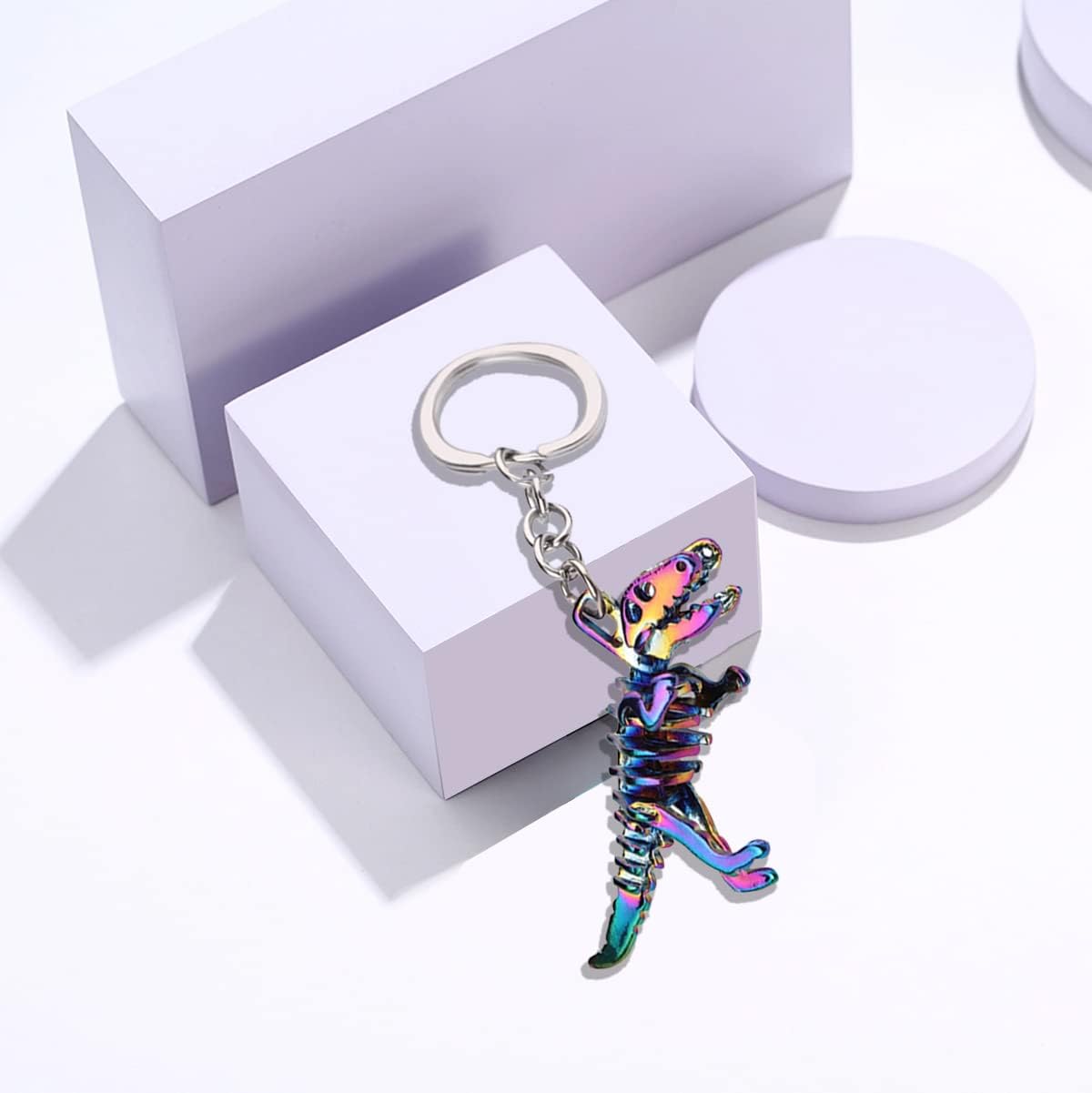 Creative Skull Dino Keychain for Men Boyfriend Husband Funny Gifts, Personalized Dinosaur Keychains for Him Boys Backpack Charms - Image 3