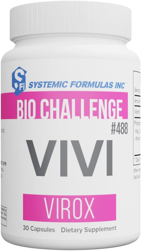 Bio Challenge #488 VIVI Virox - 30 Capsules. Powerful Immune Support Blend with PAU D’Arco, Leptotaenia Oil (Lomatium dissectum), Bitter Almond Oil, Jojoba Oil and Vitamin E.