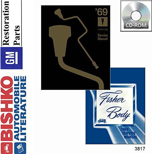 bishko automotive literature 1969 Pontiac Firebird Bonneville Shop & Body Service Repair Manual CD Engine