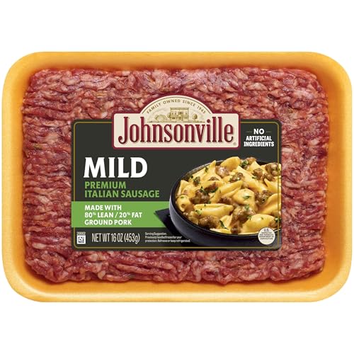 Johnsonville Premium 80% Lean/20% Fat Mild Italian Ground Pork Sausage, 1 lb Tray Refrigerated