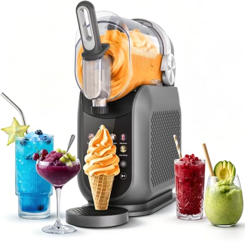 Image of Slushie Machine, 2-in-1 Soft Serve Ice Cream & Frozen Drink Machine | 88oz Capacity, No Ice Needed, Self-Cleaning, Commercial Slushy Machine for Home, Margaritas, Frappes, Milk Shake