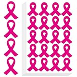 Anwyll Breast Cancer Awareness Stickers - Pink Breast Cancer Awareness Ribbon Stickers 480Pcs Adhesive Breast Cancer Decal Label Sticker for Breast Cancer Awareness Accessory Decor Item Women Girl