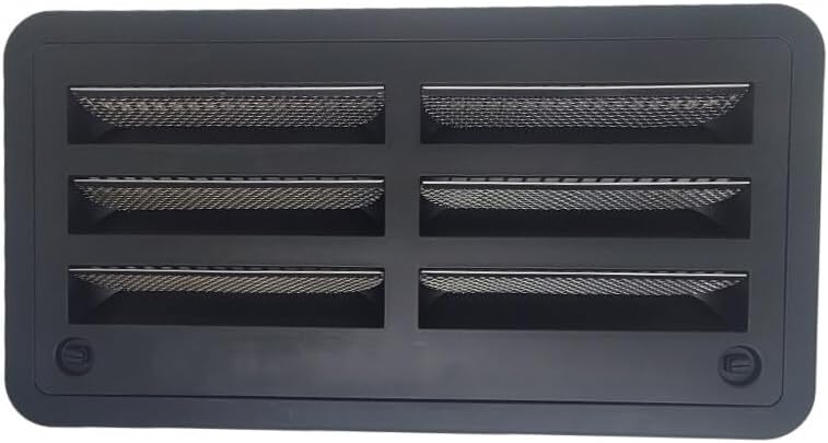 20-Inch Black RV Refrigerator Side Vent - Durable and Efficient Ventilation Solution for Trailers and Campers