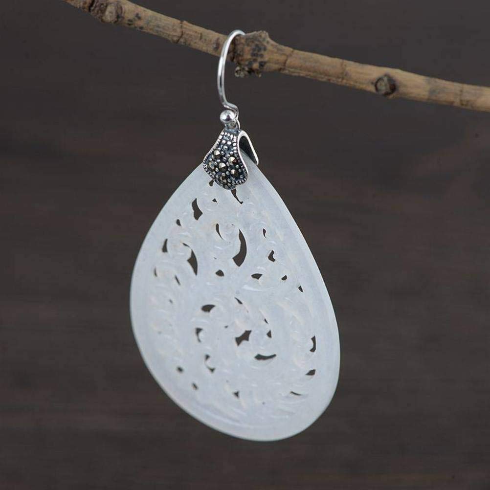 QiongXin Pendientes De Estilo Chino Eardrop S925 Silver Retro