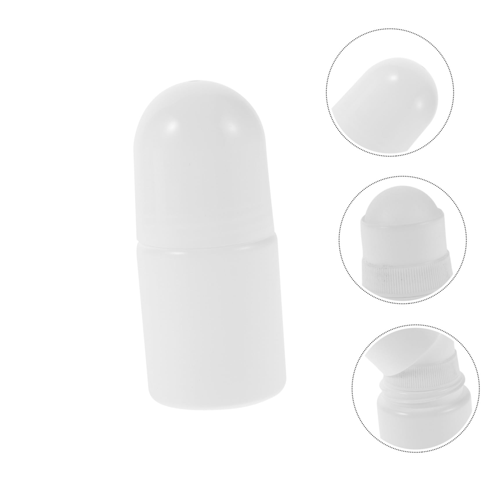 30 Stück Rollon Flaschen 50ml Kunststoff Weiß für Kosmetik | Auslaufsichere Verschlusskappe, Reisegröße für Aromatherapie, zum Abfüllen von Deodorants und Gelen