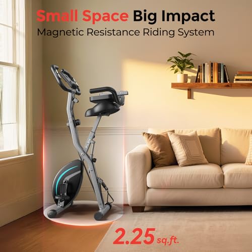 Pleny Folding Exercise Bike Gray-blue