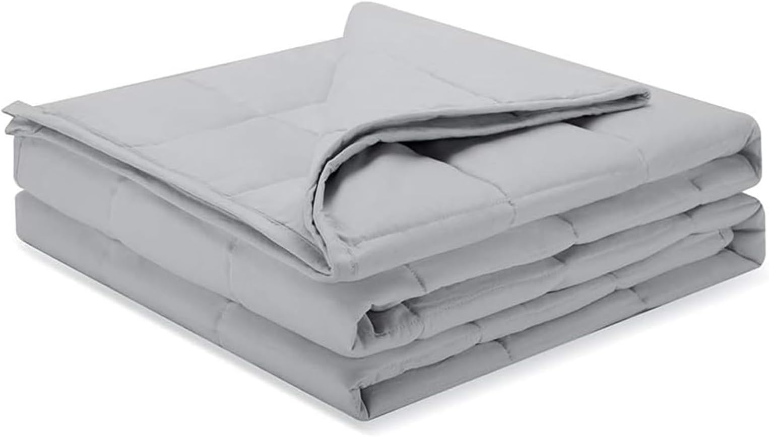 Cooling Weighted Blanket Queen Size 20 lbs 60" ×80" for Adult (Comfortable and Breathable Fabric, Light Grey) with Premium Glass Beads